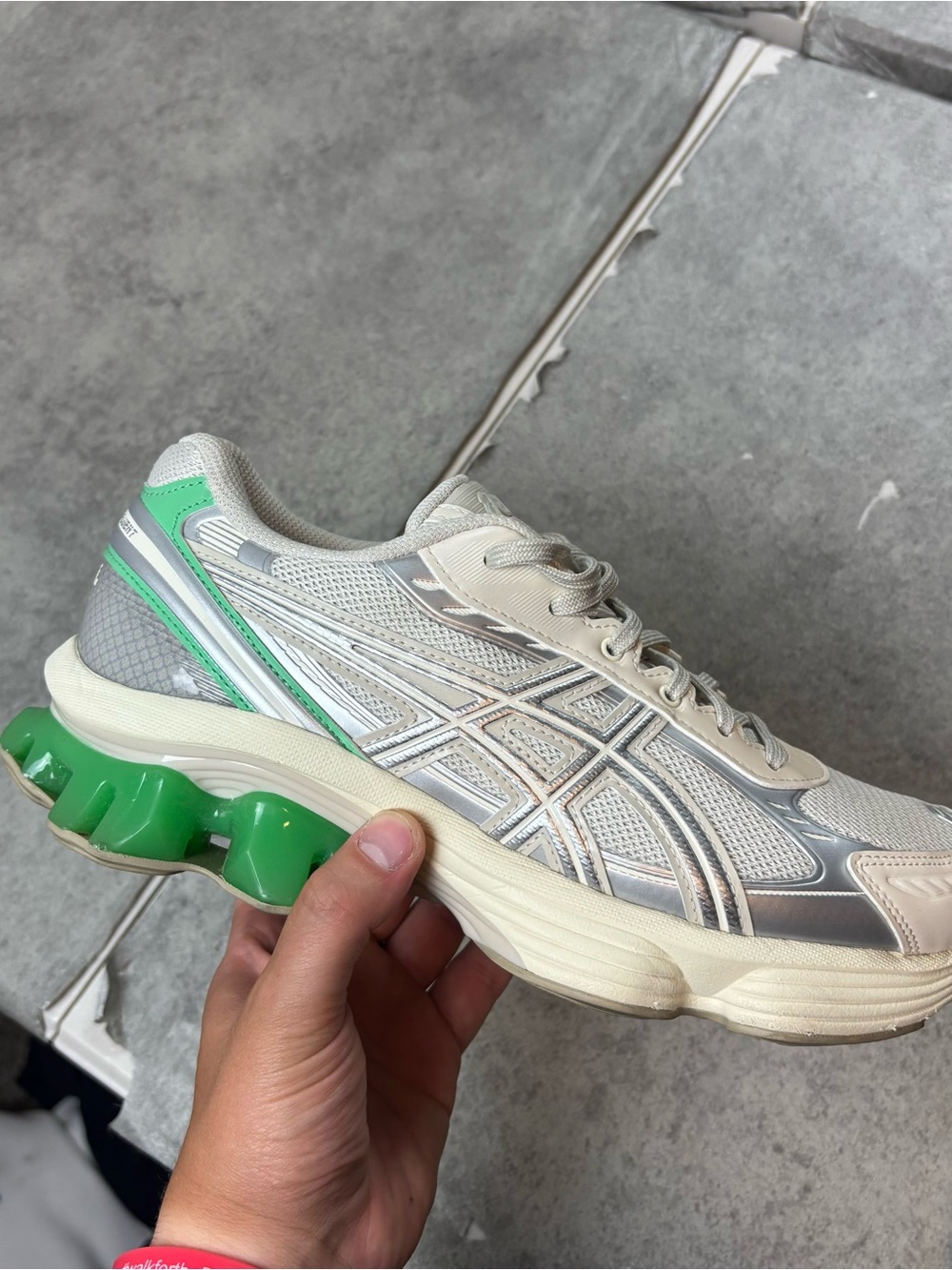 ASICS Men's GEL-KINETIC FLUENT Running Shoes Mens 7 Silver Green F450325 - Picture 2 of 14